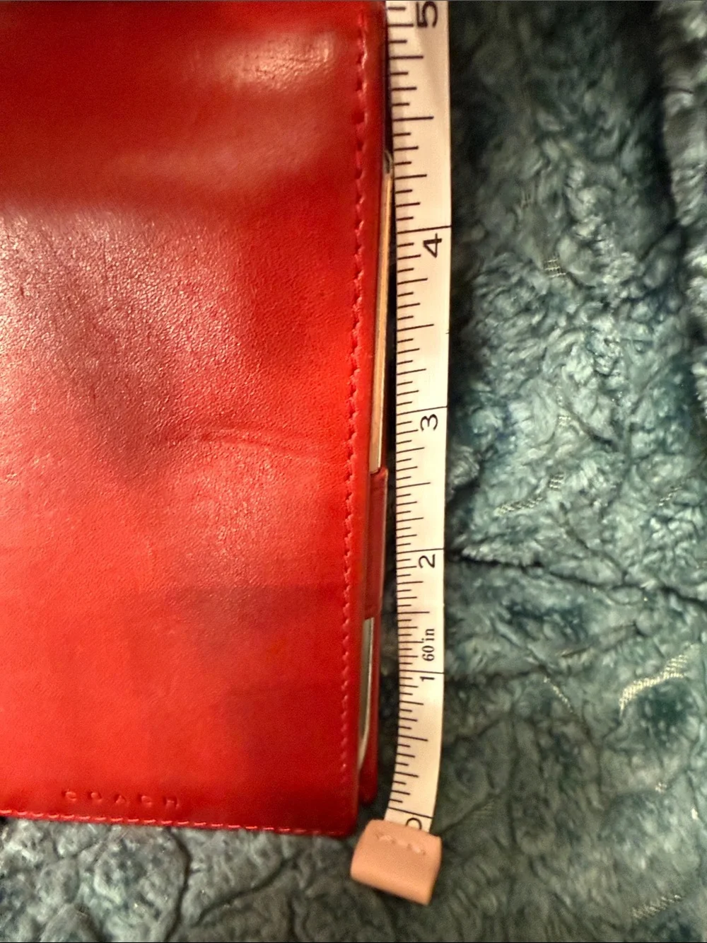 Coach Retro Red Leather Flip Note Pad Card Holder